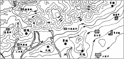 元、丰、章、简陵陵园平面图